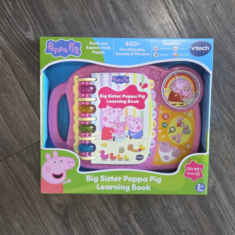 VTech Big Sister Peppa Pig Learning Book Kids Ages 2+ Pink Educational NEW